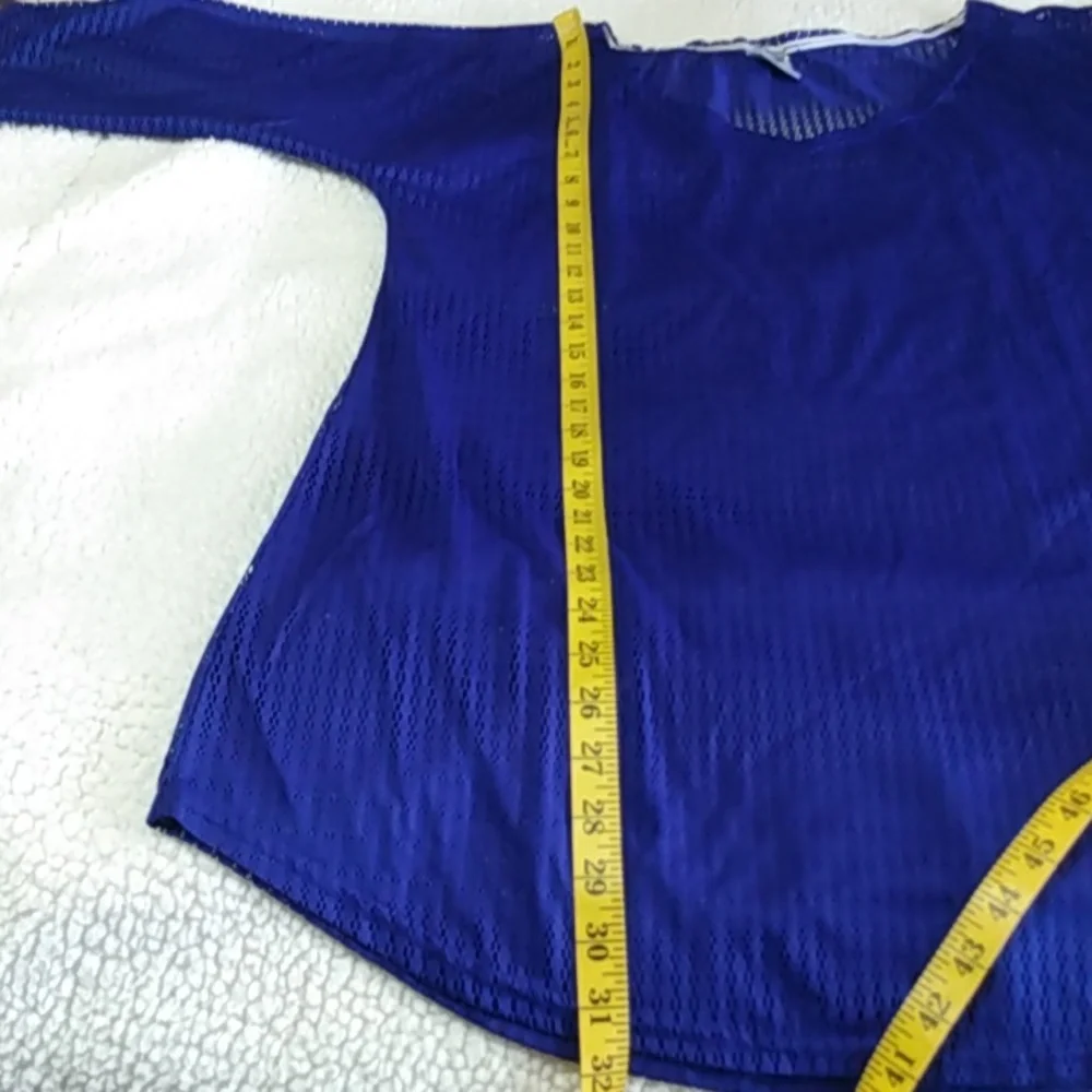 *O'Neill‎ Mesh Knit Swim Cover-Up Blue Women's XS/S V-Neck Half Sleeve